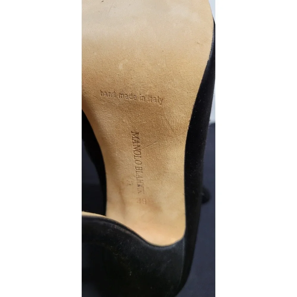 Black Satin Manolo Blahnik Suwalki Ankle Boots With Jeweled Buckles Size 39